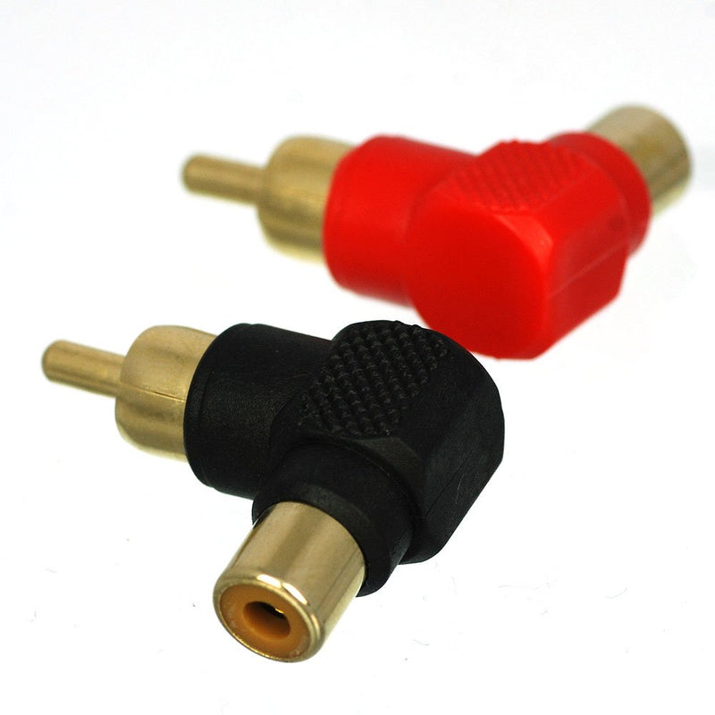 CESS Right Angle Connector RCA Male Plug to RCA Female 90 Degree Elbow (jcx) (4 Pack) - LeoForward Australia