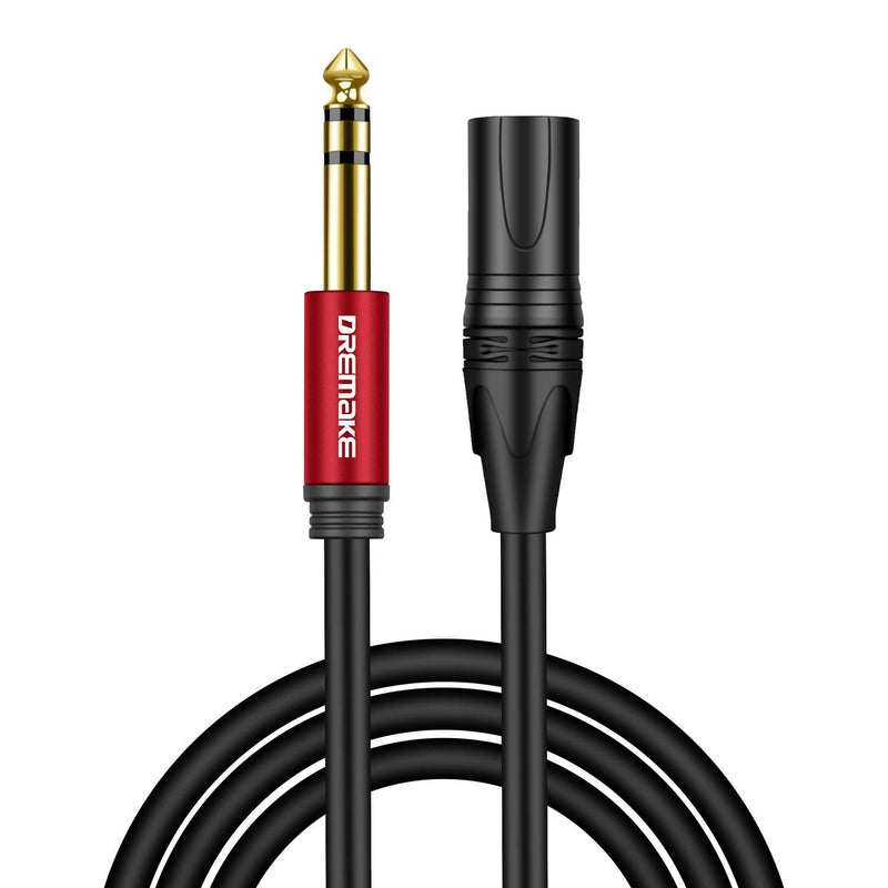  [AUSTRALIA] - DREMAKE 25 Foot TRS Stereo 6.35mm 1/4 Inch to XLR Balanced Mic Cable Male to Male Audio Patch Cord for Speakers, Amplifier 25FT/7.5M