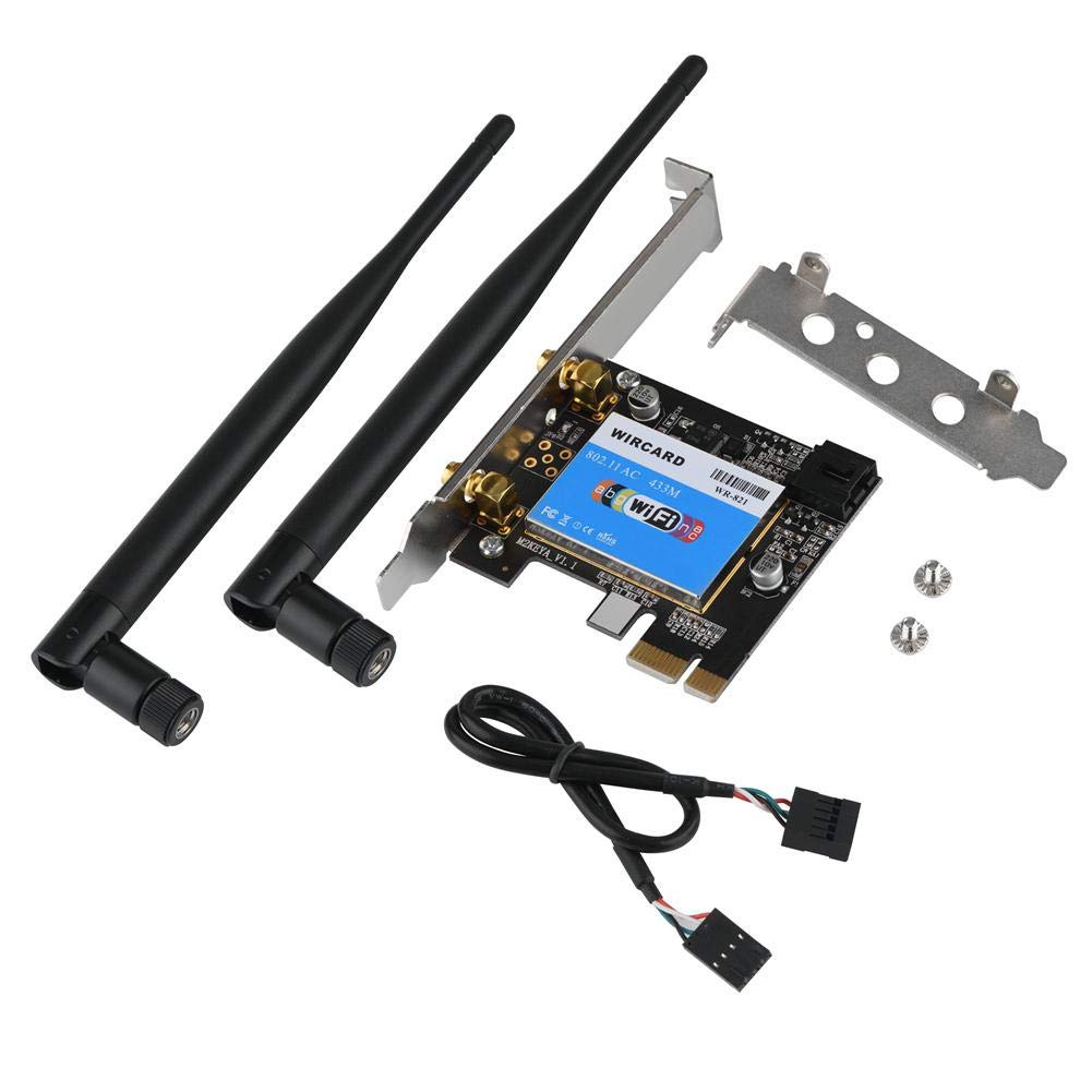  [AUSTRALIA] - 2.4G/5G Dual Band Network Controller Card PCIE Network Card Wireless PCI-E Bluetooth Network Card for Desktop Computers, Suitable for WIN7, WIN8, WIN8.1, WIN10 Systems