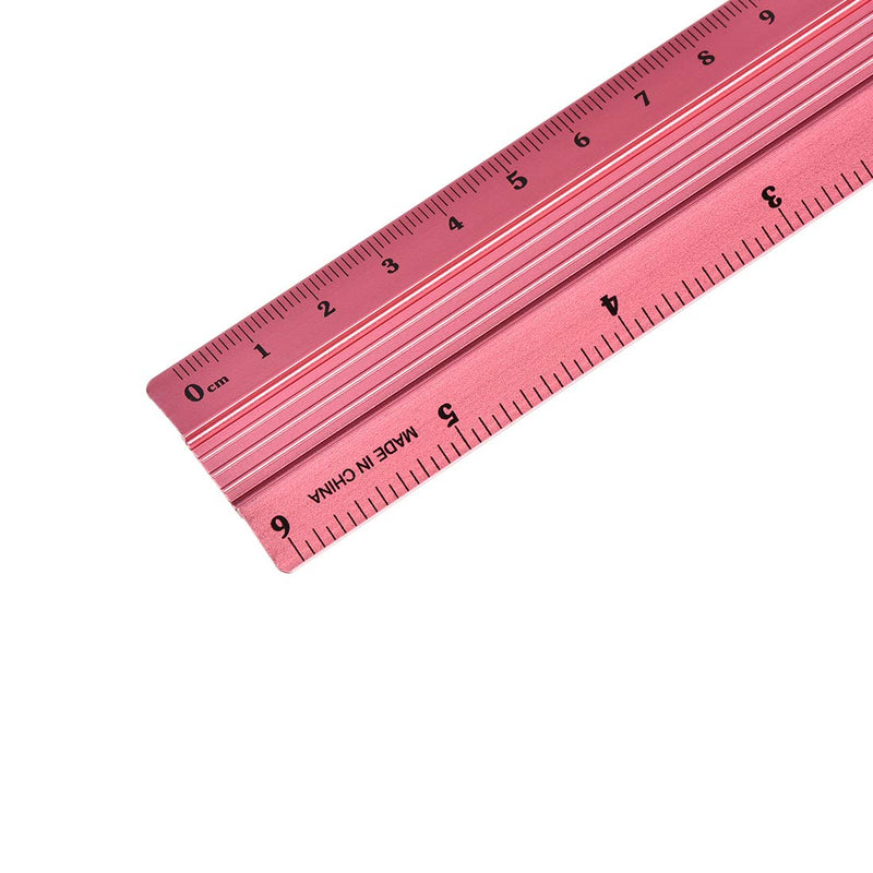  [AUSTRALIA] - uxcell Aluminum Ruler 6 Inches Precision Bevel Edge Metal Ruler Metric and Imperial Ruler for Engineer Drafting Sewing Measuring, Red 6 Inch