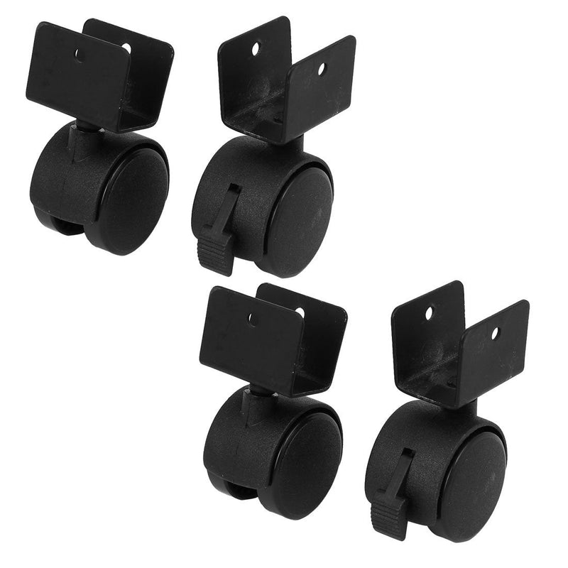  [AUSTRALIA] - uxcell 1.6" Dia Wheel U-Clamp Top Rotatable Universal Swivel Brake Caster Black 4pcss