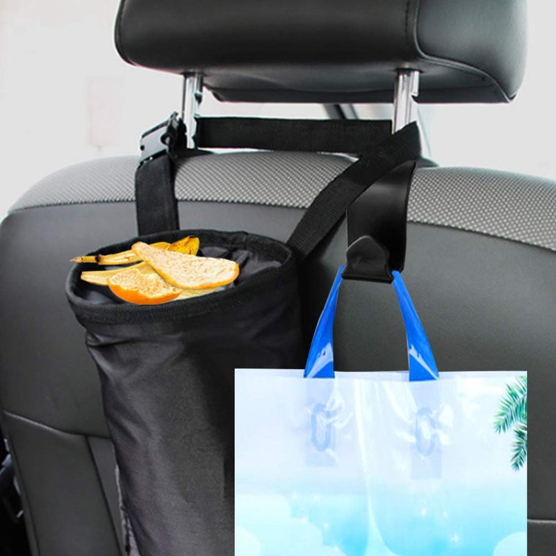 FineGood 2 Pack Car Trash Bags with Back Seat Headrest Hooks, Vehicle Back Seat Litter Garbage Bags Headrest Hanging Trash Bags for Car - LeoForward Australia