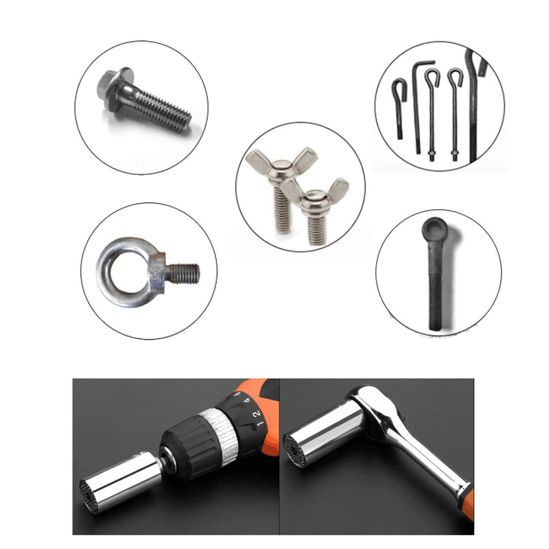  [AUSTRALIA] - 7-19mm Professional Universal Socket Drill Tools Set for Men Husband Dad Father DIY Handyman Women