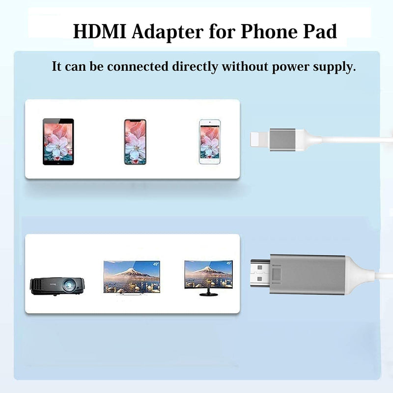  [AUSTRALIA] - [Apple MFi Certified] Lightning to HDMI Adapter for Phone to TV,Compatible with iPhone,iPad, Sync Screen Connector Directly Connect on HD TV/Monitor/Projector NO Need Power Supply (White) white
