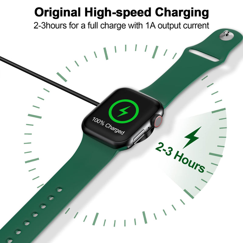  [AUSTRALIA] - 𝟮𝟬𝟮𝟯 𝐔𝐩𝐠𝐫𝐚𝐝𝐞𝐝 for Apple Watch Charger Magnetic Fast Charging Cable [3.3ft/1M] [Portable] Magnetic Wireless Charging Compatible with Apple Watch Series Ultra/8/7/6/SE2/SE/5/4/3/2/1-Black 1.0M Black
