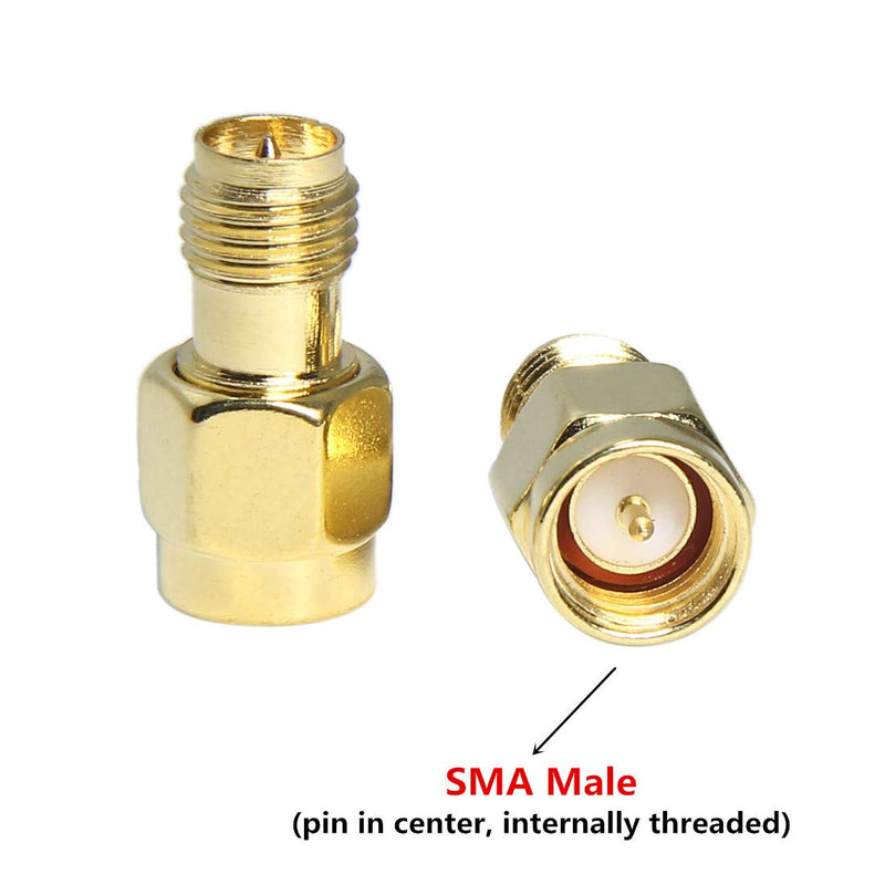  [AUSTRALIA] - SMA WiFi Adapter, 10-Pack SMA Male to RP-SMA Female Adapter Connector RFAdapter for LTE Router, WiFi Antennas, FPV Drones, Camera