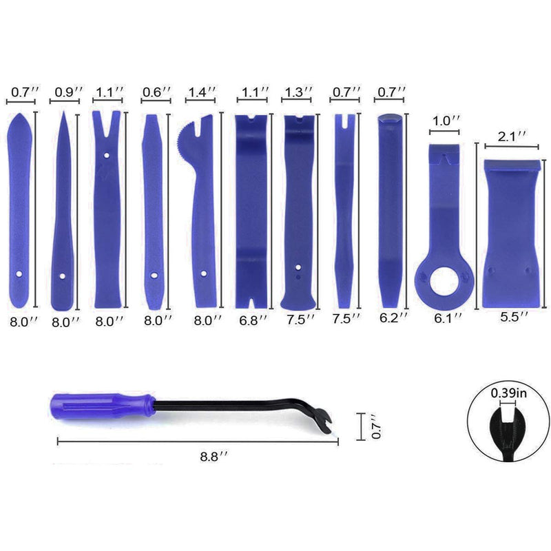  [AUSTRALIA] - XBRN 12-Pack Trim Removal Tool, Car Panel Door Audio Trim Tool Kit, Auto Clip Fastener Remover Pry Tools Set