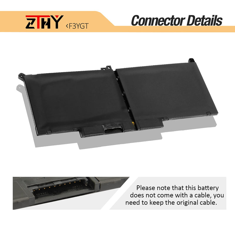  [AUSTRALIA] - ZTHY New 60Wh F3YGT Laptop Battery for Dell Latitude 12 7000 7280 7290/13 7000 7380 7390 P29S002/14 7000 7480 7490 P73G002 Series DM3WC DM6WC 2X39G KG7VF 451-BBYE 453-BBCF 7.6V 4-Cell