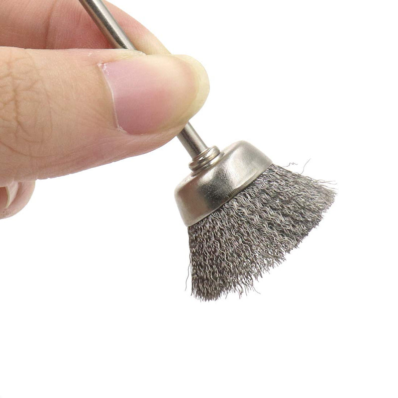  [AUSTRALIA] - Sydien 10Pcs 1-Inch Wire Wheel Brush Cup Stainless Steel Brushes Wheel with 3mm Shank Stainless steel wire