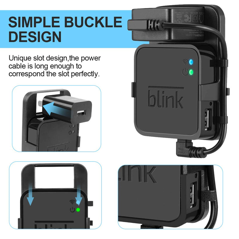 Outlet Wall Mount for Blink Sync Module2,Simple Mount Bracket Holder for All-New Blink Outdoor Blink Indoor Home Security Camera with Easy Mount Short Cable and No Messy Wires or Screws (Black) Black - LeoForward Australia
