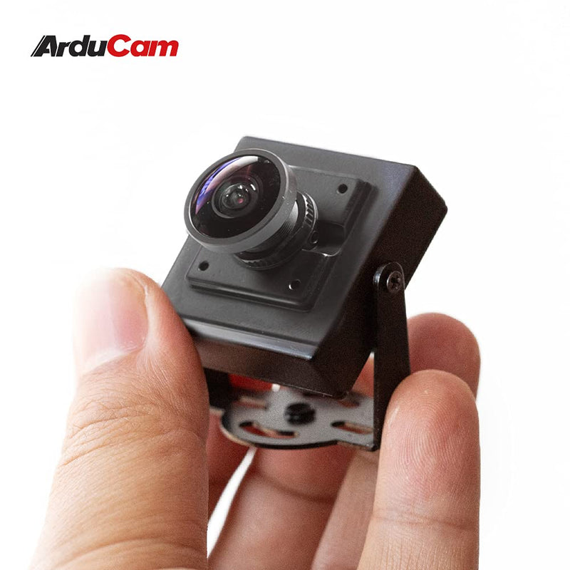  [AUSTRALIA] - Arducam Fisheye Low Light USB Camera with Mini Metal Case, 2MP 1080P IMX291 Wide Angle Mini H.264 UVC Video Camera Board with Microphone for Computer, Laptop, and Desktop