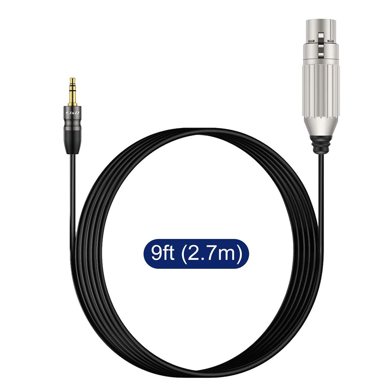  [AUSTRALIA] - J&D 1/8 to XLR Cable, TRS 3.5mm to XLR Balanced Cable Copper Shell XLR to TRS 1/8 inch 3.5 mm Adapter Audio Cable TRS Male to XLR Female Cable for DSLR Camera Smartphone Laptop, 9 Feet