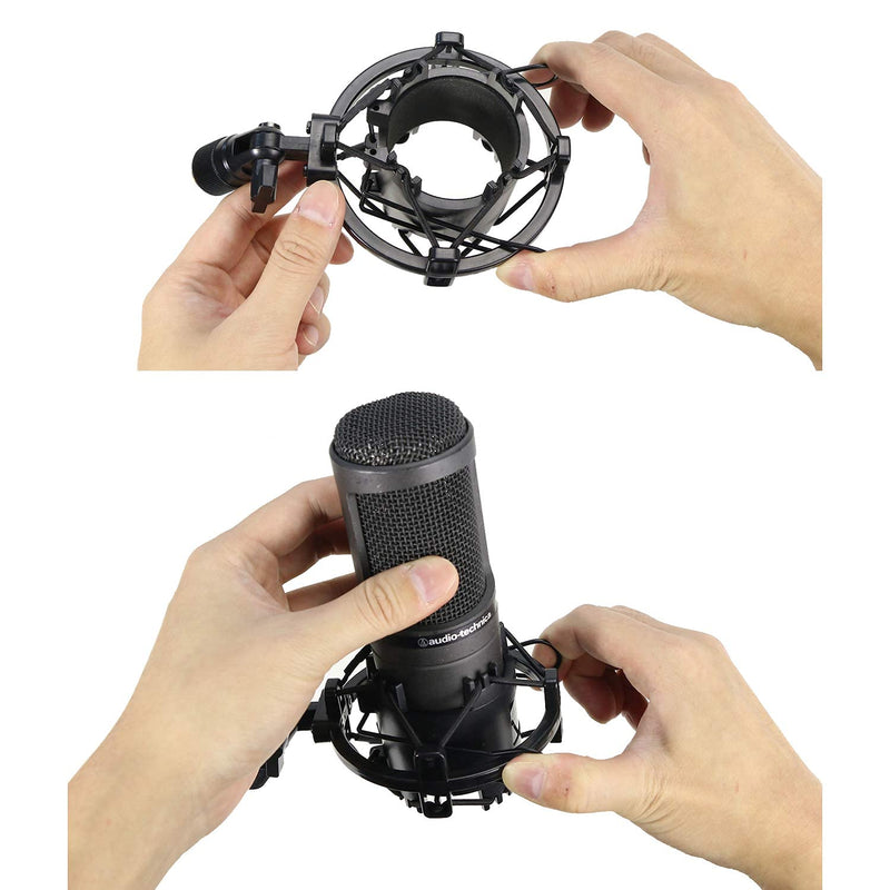  [AUSTRALIA] - AT2020 Shock Mount with Microphone Foam - Microphone Mounts with foam Reduces Vibration Noise and Shockmount Improve Recording Quality for Audio Technica AT2020 AT2020USB+ AT2035 ATR2500 Condenser Mic