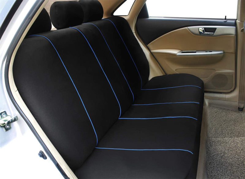  [AUSTRALIA] - AUTO HIGH Car Seat Covers Full Set - Breathable Mesh Cloth Automotive Front and Back Seat Protect Covers - Fits Most Car Truck Van SUV, Blue & Black TY1842blue