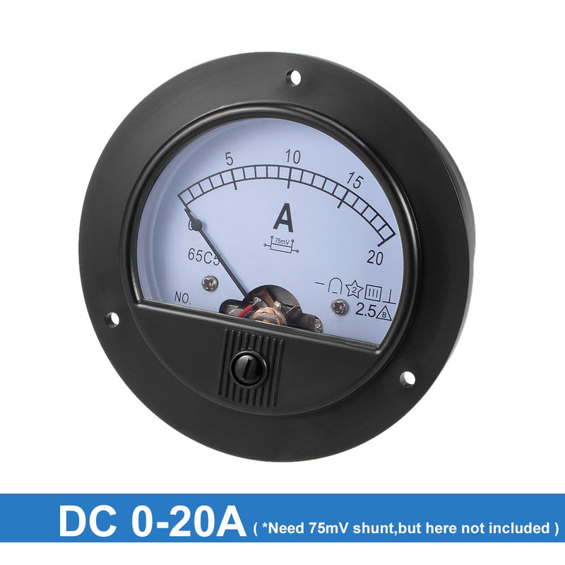  [AUSTRALIA] - uxcell 65C5-A Analog Current Panel Meter DC 20A Ammeter for Circuit Testing Ampere Tester Gauge 1 PCS