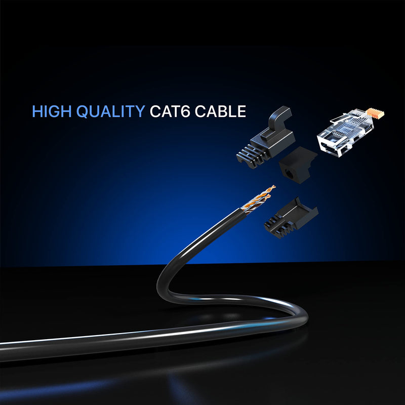  [AUSTRALIA] - Ethernet Cable 50 ft CAT6 High Speed Internet Network LAN Patch Cable Cord (50 feet, Black) 50 Feet