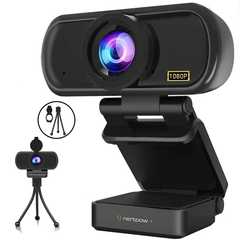  [AUSTRALIA] - 1080P Webcam with Microphone, Nertpow NP HD USB Camera, Flexible Rotatable Clip, 110-Degree Widescreen, for Laptops, Desktop, Mac, and Streaming Video Calling Recording Conferencing…