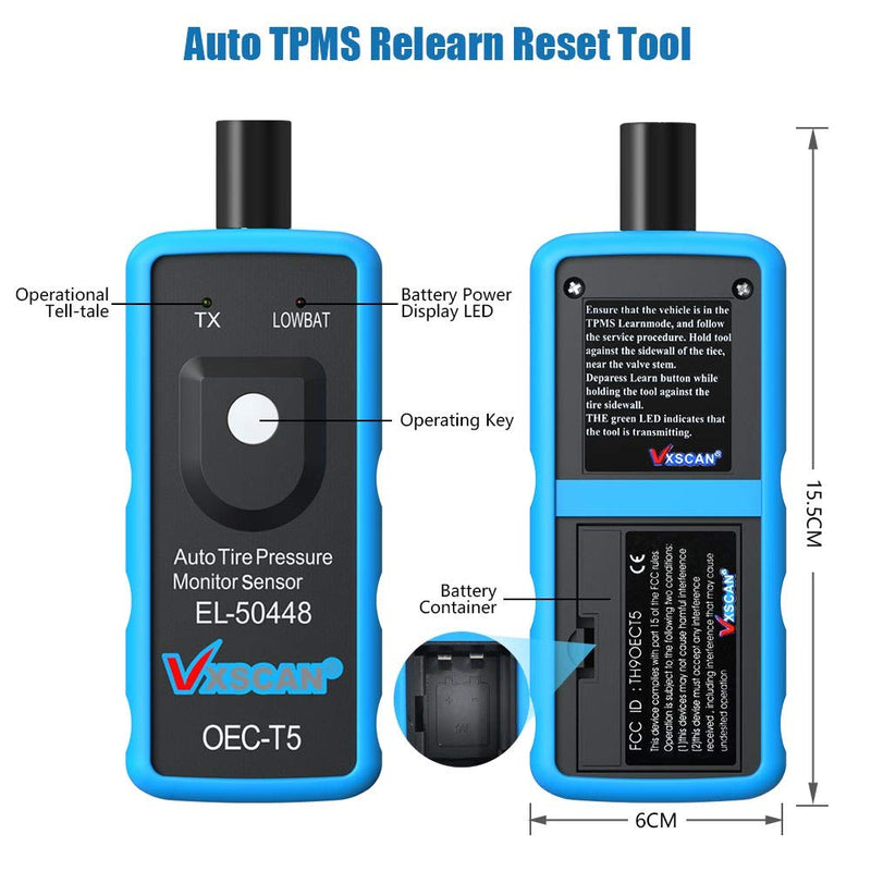 VXSCAN El50448 Auto Tire Pressure Monitor Sensor Relearn TPMS Reset Tool OEC-T5 for GM Series Vehicle 2010-2018 - LeoForward Australia