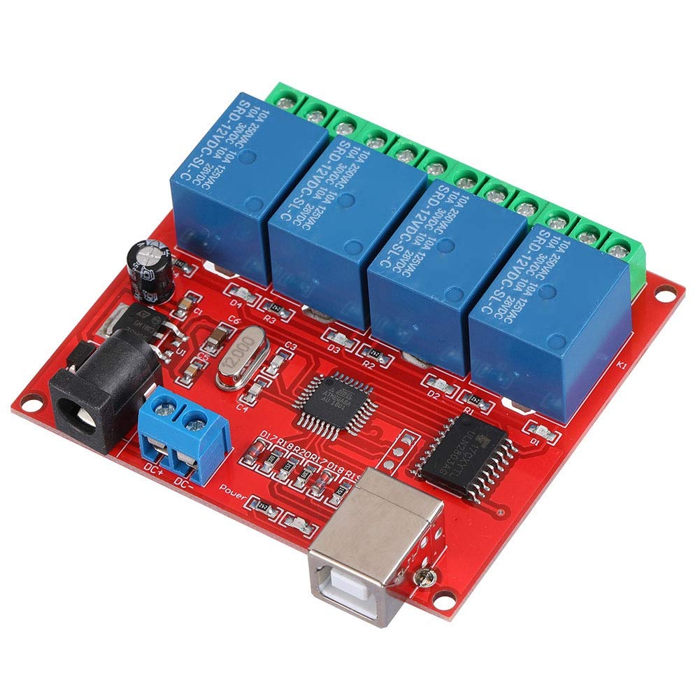  [AUSTRALIA] - Diyeeni 4-Channel 12V USB Control Switch Relay Module, Relay Board Computer Smart Switch Controller, PC Relay Module Expansion Board, Relay Board for Automation