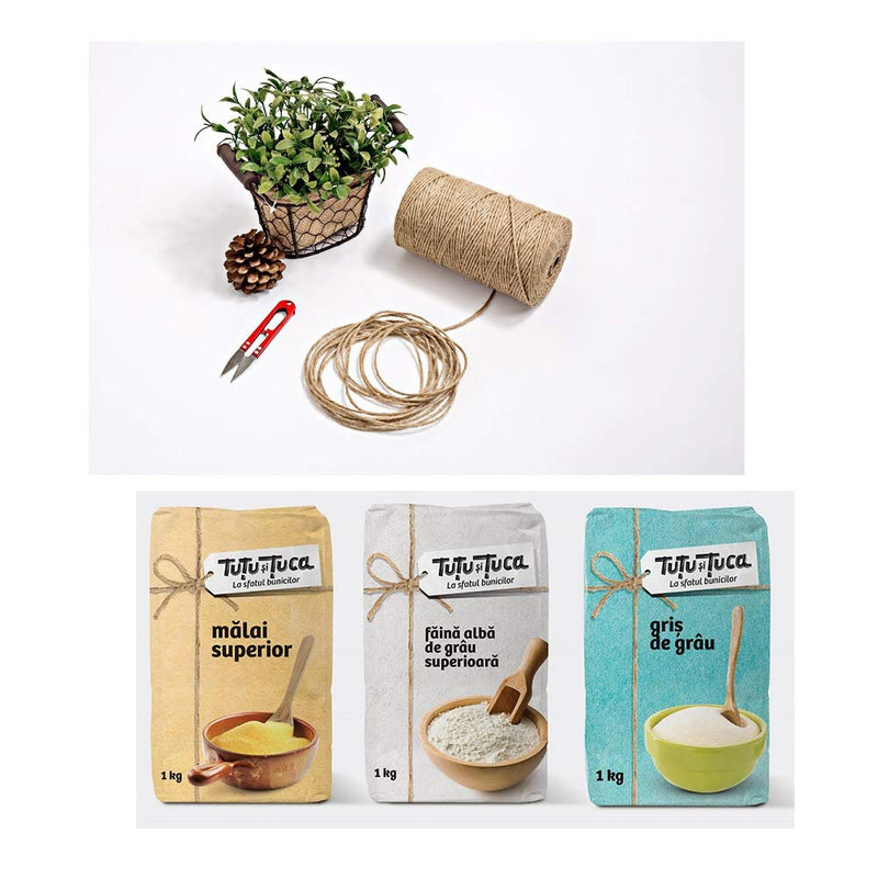  [AUSTRALIA] - Jute Twine 6 Rolls 2000 Feet Crafts Twine 2mm 3 Ply Packing String Natural Jute Rope for Crafts Wrapping Floristry Gardening Picture Display