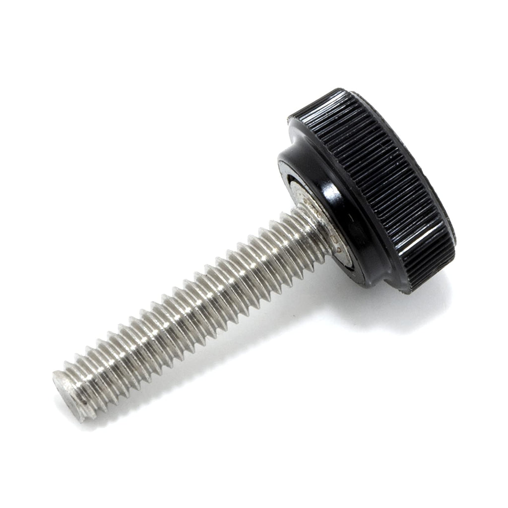  [AUSTRALIA] - #8-32 x 3/4" Thumb Screw Stainless Steel - Black Knurled Round Plastic Knob - Standard/Coarse Thread Thumbscrew - Length: 0.750" - Proudly Built in USA - Package of (4) 4