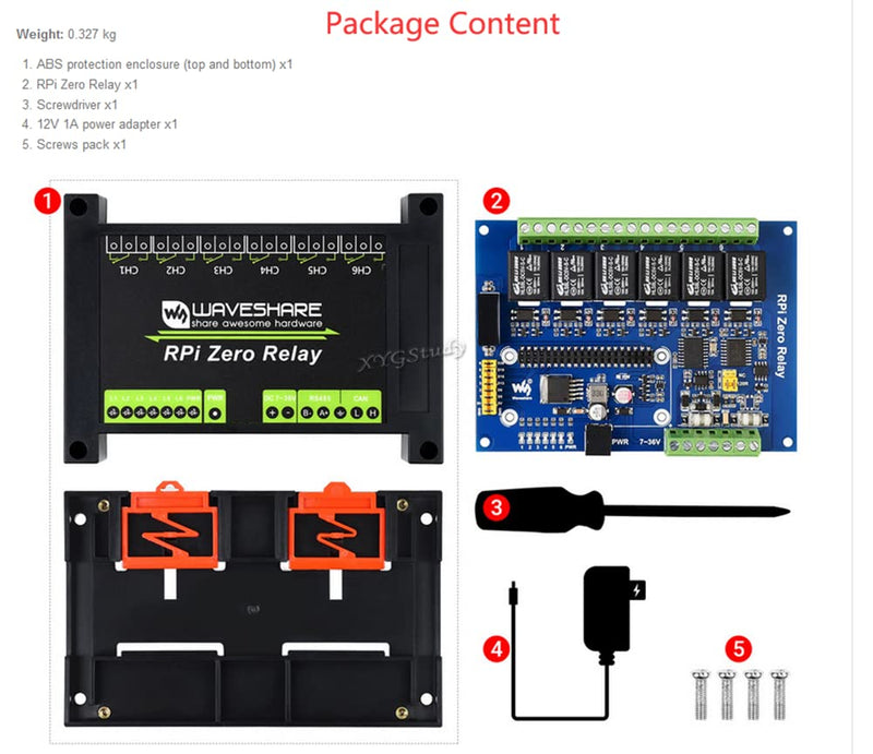  [AUSTRALIA] - Industrial 6-Channel Relay Module for Raspberry Pi Zero WH with RS485/CAN Bus Power Supply & Photocoupler Isolation Protections @XYGStudy