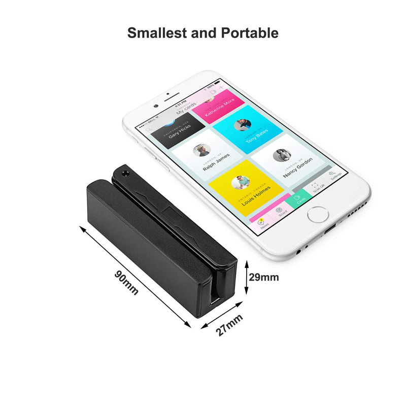  [AUSTRALIA] - MSR90 USB Swipe Magnetic Credit Card Reader 3 Tracks Mini Smart Card Reader MSR605 MSR606 Deftun