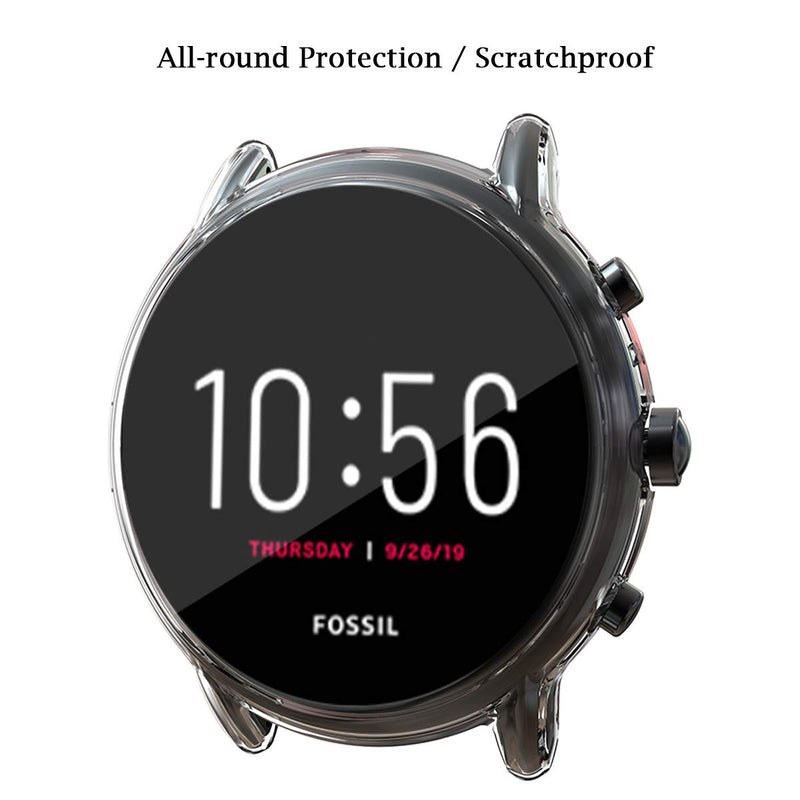 Suoman 3-Pack for Fossil Gen 5 Carlyle Case, All-Around Protective TPU Bumper Cover Screen Protector Case for Fossil Gen 5 Carlyle Smartwatch (Not Fit for Julianna) - Clear+Clear+Clear - LeoForward Australia