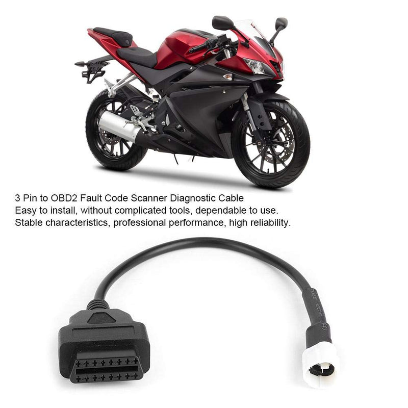 Diagnostic Cable Adapter 3 Pin to OBD2 Fault Code Scanner Motorcycle Fit for Yamaha X-MAX N-MAX MT-125 - LeoForward Australia