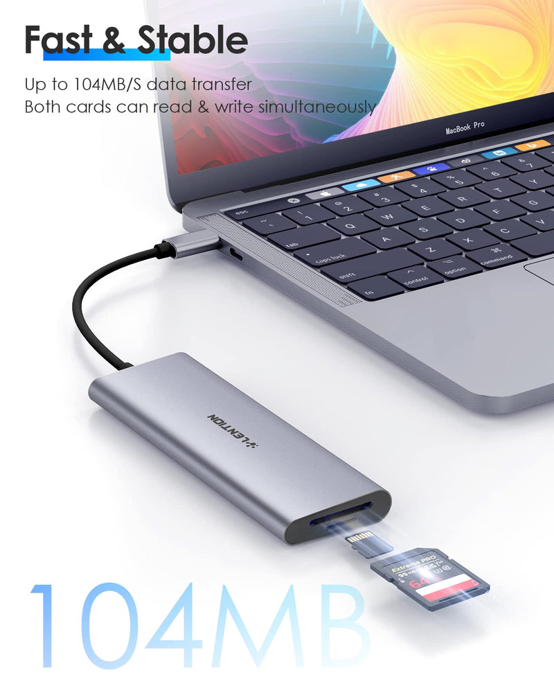  [AUSTRALIA] - LENTION USB C Multiport Hub with 4K HDMI, 3 USB 3.0, SD/Micro SD Card Reader, 100W PD Compatible 2023-2016 MacBook Pro, New Mac Air, Other Type C Devices, Stable Driver Adapter (CB-C36B, Space Gray)