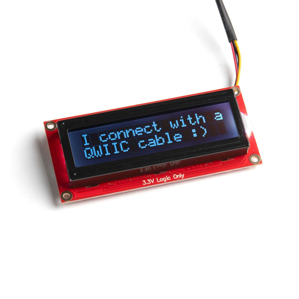  [AUSTRALIA] - SparkFun 16x2 SerLCD - RGB Text (Qwiic) - Red/Green/Blue Text on Black Display 3.3v Logic and Power