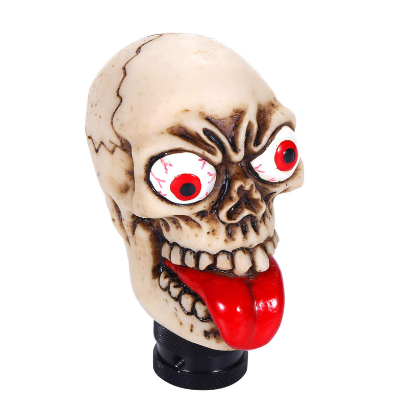  [AUSTRALIA] - Bashineng Car Auto Gear Stick Shift Knob Big Tongue Skull Transmission Shifter Knobs Head Fit Most Automatic Manual Vehicle (Beige) beige