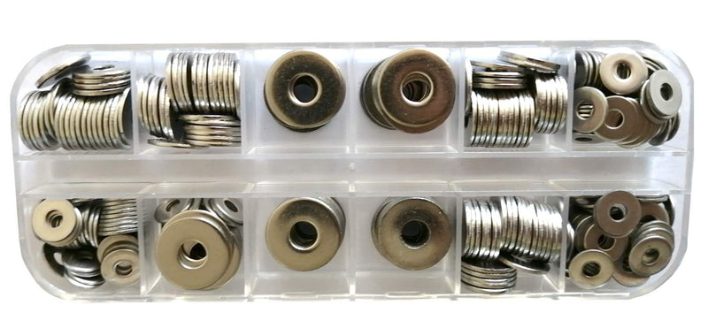  [AUSTRALIA] - Persberg 300pcs Back_up Rivets Washers Assortment kit, Multiple Stainless Steel Sizes Washers for Using by Rivets 1/8" 5/32" 3/16", for Rivets Size M3,M4,M5, (120-28) M3 M4 M5 1/8" 5/32" 3/16"Assortment kit