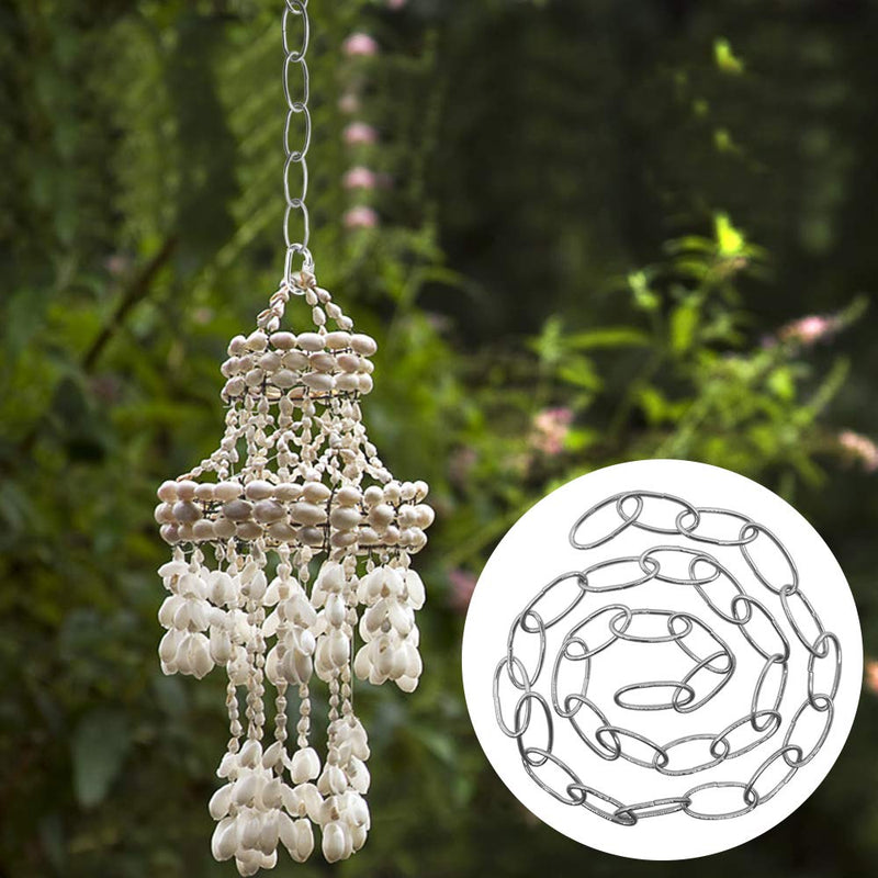  [AUSTRALIA] - 2 Pcs Chain Extension,Sonku 39 Inch Long Coated Iron Decorator Chain with 4 Pcs Connection Locks for Hanging Plants,Basket,Bird Feeder-Silver Silver