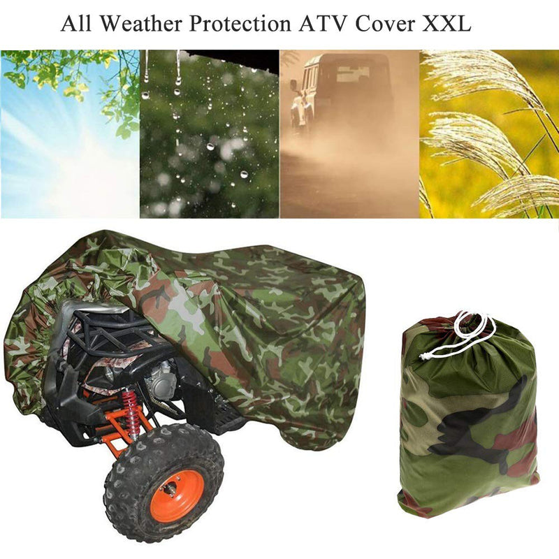  [AUSTRALIA] - VVHOOY ATV Cover Waterproof Heavy Duty Outdoor Protection All Weather Quad Cover Compatible with Honda Polaris Sportsman Yamaha Suzuki Kawasaki 4 Wheeler from Snow Rain Sun,Camouflage(86x38x42in,XXL)