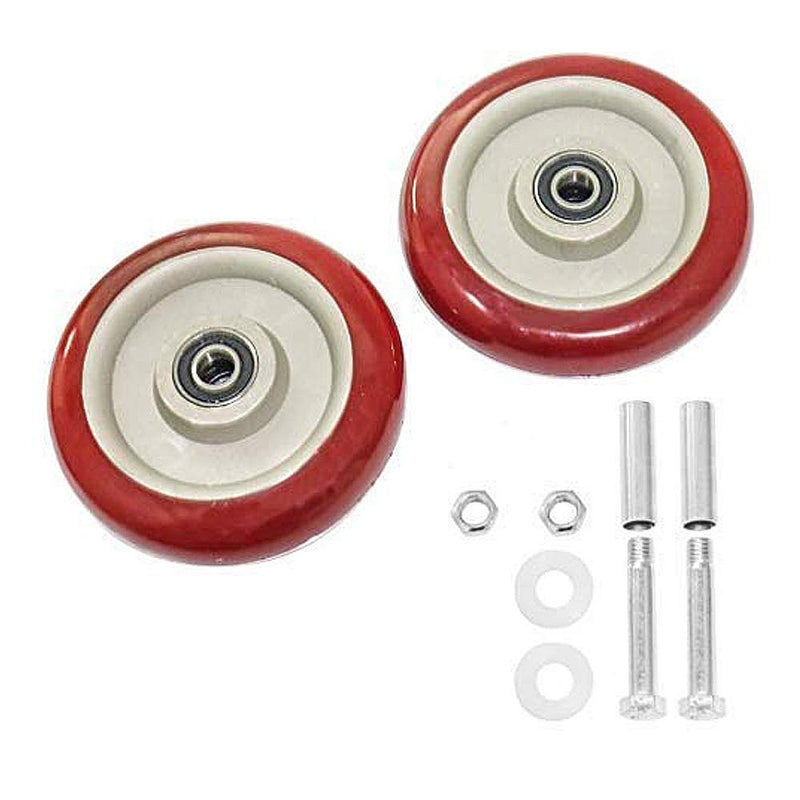  [AUSTRALIA] - URBEST Push Cart Wheels, Heavy Duty 3 Inch PU Caster Wheels Bearings Repair Kits, Pltae Casters, Shelf Replacement Wheels for Platform Trucks up to 265 Pounds (S:3 Inch,Red)