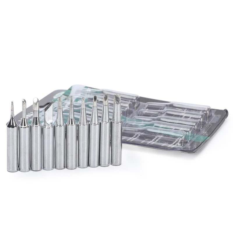  [AUSTRALIA] - YIHUA #1200 Soldering Iron Tips Set 10PCS Long-Life Type(900M-T-1C, 2C, 3C, 1.2D, 1.6D, 2.4D, 3.2D, I, B, K) Fit for YIHUA and WEP SGS certified lead-free 900M soldering irons sharpen