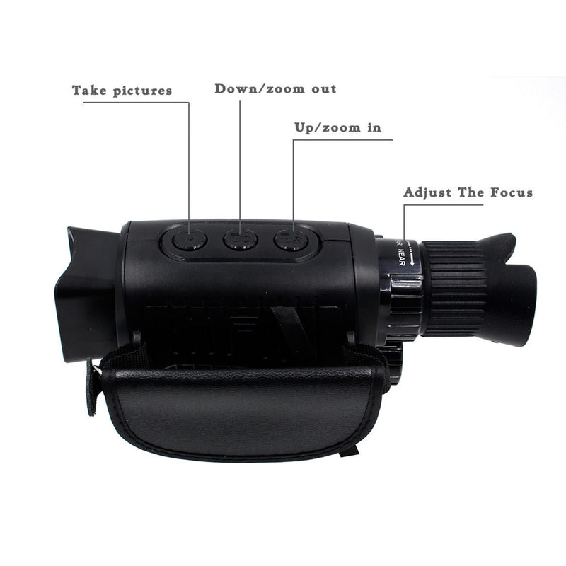  [AUSTRALIA] - Digital Night Vision Monocular, 150 to 1000m Distance Handheld Infrared Monocular, 1080P HD Night Vision Goggles Binoculars for Hunting, Camping, 128GB SD Card Compact