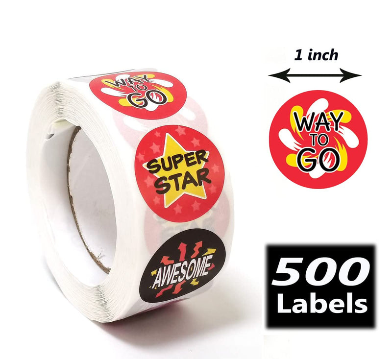  [AUSTRALIA] - BriCabel Kids Behavior Rewards Stickers - 500 Pieces Incentive School Stickers for Teacher Classroom Family, 1 Inch Round Label Stickers in 8 Designs (Inspirational Words) Inspirational Words