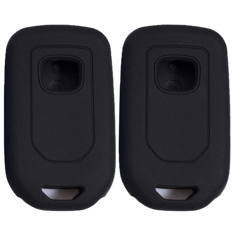  [AUSTRALIA] - KOSMIQ 2Pcs Car Key Cover Fob Silicone Smart Case Protector for 2020 2019 2018 2017 2016 2015 Honda Accord Civic CR-V CRV Pilot EX-L(Black Black) black+black