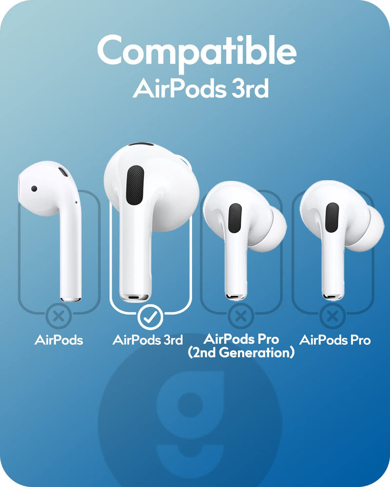  [AUSTRALIA] - Gcioii 3 Pairs AirPods 3 Ear Hooks Covers [Added Storage Pouch] Anti Slip Wings Ear Covers, Grip Tips Accessories Compatible with Apple AirPods 3rd Generation (White, Medium) White