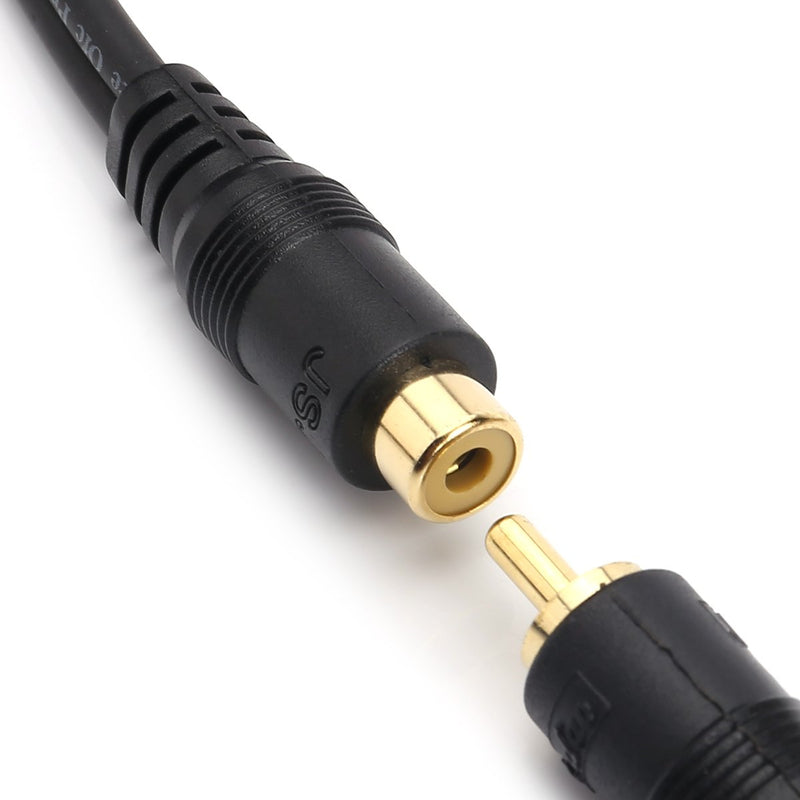 RCA Female to 2 RCA Male Y-Cable Stereo Audio Cable with OFC Conductor Dual Shielding Gold Plated Metal Shell Flexible PVC Jacket (0.2M/0.5FT) - LeoForward Australia