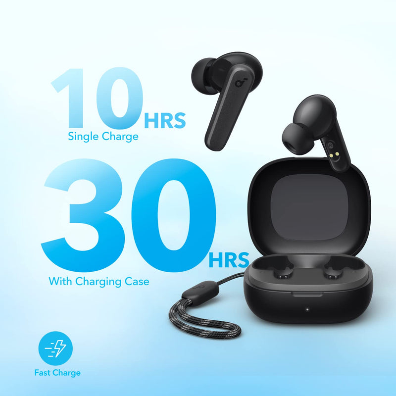  [AUSTRALIA] - Soundcore by Anker P20i True Wireless Earbuds, 10mm Drivers with Big Bass, Bluetooth 5.3, 30H Long Playtime, Water-Resistant, 2 Mics for AI Clear Calls, 22 Preset EQs, Customization via App Black