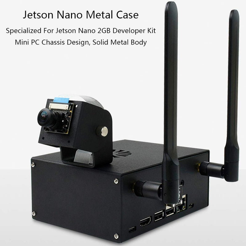  [AUSTRALIA] - Jetson Nano Metal Case/Enclosure for Jetson Nano 2GB Developer Kit with Reset and Power Buttons,Camera Holder, Compatible with Waveshare IMX219 Series Camera, Cooling Fan Fan-4010-5V Jetson Nano Metal Case (E)