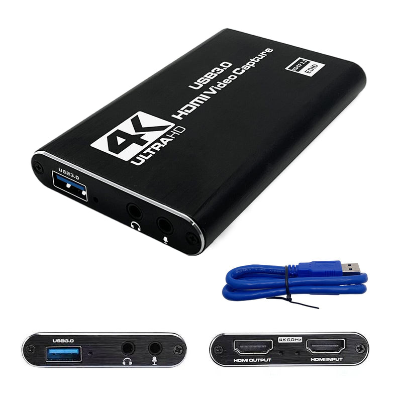  [AUSTRALIA] - 4K HDMI to USB3.0 Video Capture Card 1080P/60HZ, HDMI Input Supports 4K/60Hz, Audio and Video Capture Equipment, Portable Video Converter, Game Capture Adapter, Game Streaming Live Teaching