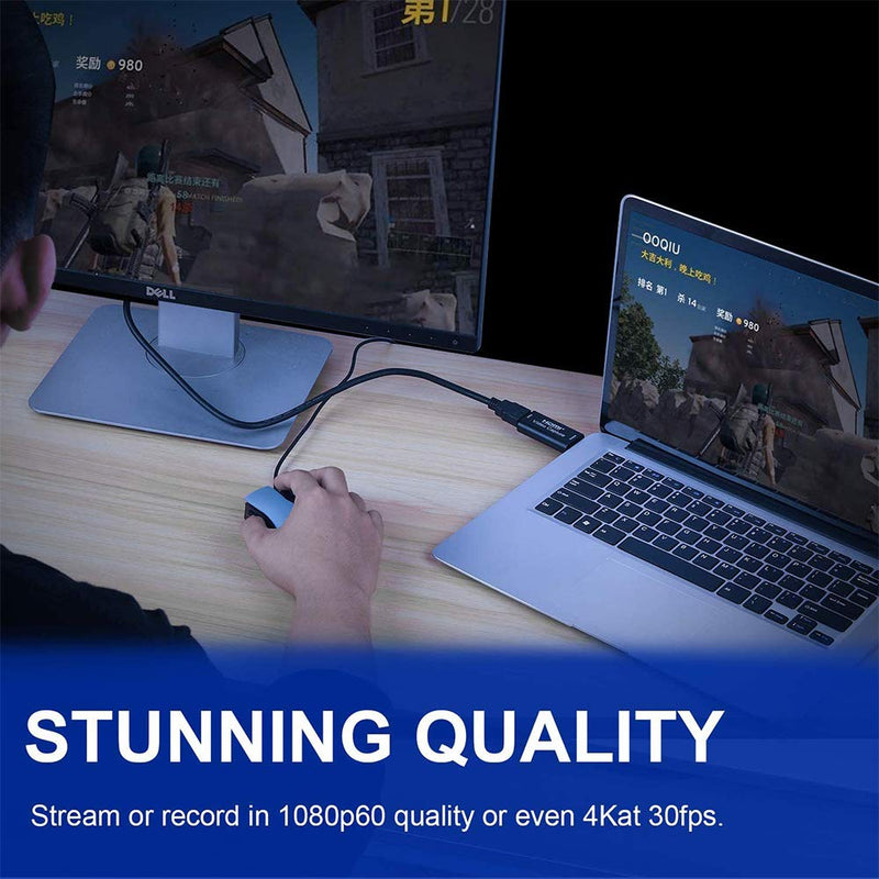  [AUSTRALIA] - HDMI Video Capture Card, 4K 1080P 30fps HDMI to USB 2.0 Video Capture Device, Record Video Audio Grabber for Gaming, Live Streaming, Teaching, Video Conference-OBS