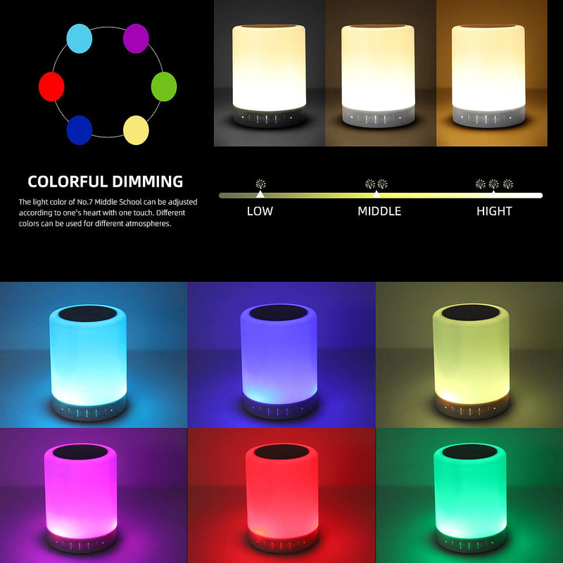 Night Light Bluetooth Speaker, Portable Wireless Bluetooth Speakers, Touch Control Bedside Table Light, Outdoor Speakers Bluetooth, Best Gifts for Girl, Boy, Baby - LeoForward Australia