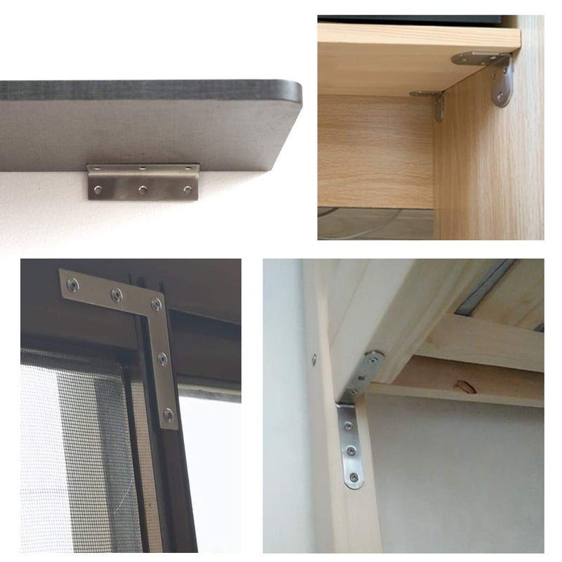 (20 Pieces) Angle Connector Corner Brackets Stainless Steel L Shape Brace Brackets for Wood Shelving 38x30x30mm 38x30x30 2 - LeoForward Australia