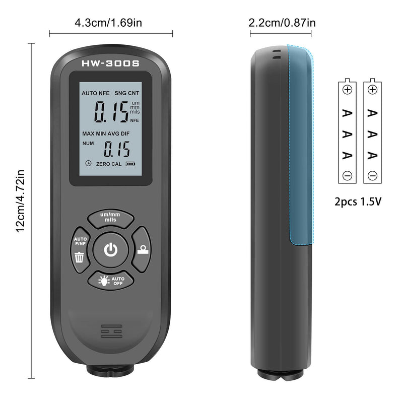  [AUSTRALIA] - Coating Thickness Gauge Digital Display 3 Units Paint Thickness Gauge Automotive Paint Gauge (Black)