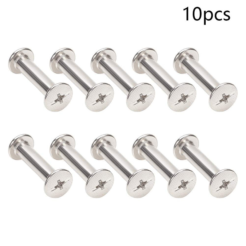 [AUSTRALIA] - Aicosineg 10Pcs M5x18mm Phillips Binding Chicago Screw Post Belt Buckle Binding Bolts Carbon Steel Cross Head Chicago Screw Leather Fastener for Engineering Drawings Photo Albums Scrapbook Silver Tone
